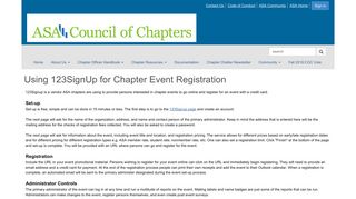 Using 123SignUp for Chapter Event Registration - Council of Chapters