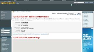1.254.254.254 IP Address Location | SG IP network tools - SpeedGuide