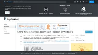 networking - Adding items to /etc/hosts doesn't block Facebook on ...