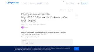 Phpmyadmin redirect to http://127.0.0.1/index.php?token=... after ...