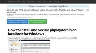 Install and Secure phpMyAdmin on Windows - WampDeveloper Pro
