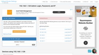 192.168.1.128 Admin Login, Password, and IP - Clean CSS