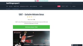 12BET Sign Up Offer - Welcome Bonus of up to £35 - Bettingexpert
