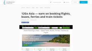 12Go Asia — earn on booking flights, buses, ferries and train tickets