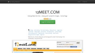 Dating! Meet the One ... Dating with 12meet for Singles. - Home Page ...