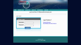 Affiliate Login - 12 Second Commute