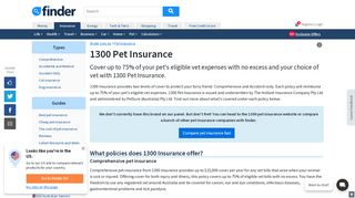 1300 Pet Insurance Review 2019| finder.com.au