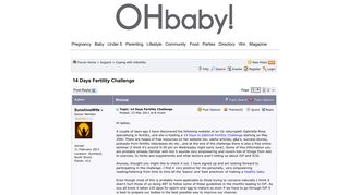 14 Days Fertility Challenge - OHbaby! Forums - Page 1