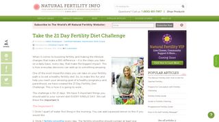 Take the 21 Day Fertility Diet Challenge - Natural Fertility