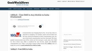 160by2 – Free SMS to Any Mobile in India [Unlimited]