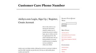 160by2.com Login, Sign Up / Register, Create Account | Customer ...