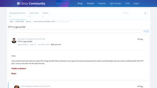 OTP in Login portlet - Forums - Liferay Community