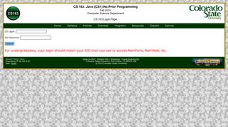CS 163 Login Page