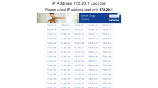 172.20.1 - IP Address Location