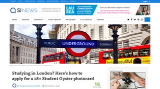 Studying in London? Here's how to apply for a 18+ Student Oyster...