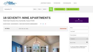 18 Seventy-Nine apartments in Huntsville, Texas - College Rentals