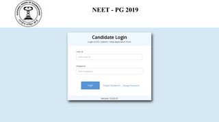 NEET - PG 2019 - Applicant Login