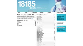 Rates - Welcome to 18185.co.uk: UK's Leading Telephone Discounter!