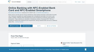 Online Banking with NFC-enabled Bank Card and ... - Semantic Scholar