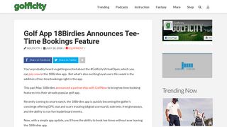 Golf App 18Birdies Announces Tee-Time Bookings Feature - Golficity