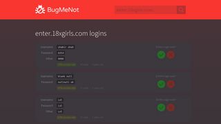enter.18xgirls.com passwords - BugMeNot