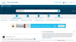 ATA 190 Web Interface ID & Password - Cisco Community