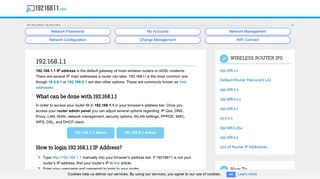 192.168.1.1 - 192.168.1.1 Router Admin Login