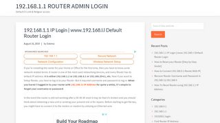 192.168.1.1 Router admin login - Default D-Link & Netgear access