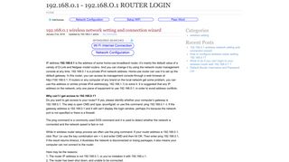 192.168.0.1 - 192.168.O.1 Router Login