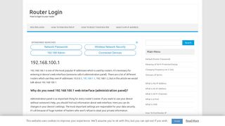 192.168.100.1 | Router Login