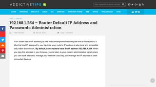 192.168.1.254 - Router Default IP Address and Passwords ...