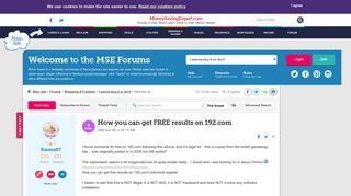 How you can get FREE results on 192.com - MoneySavingExpert.com Forums