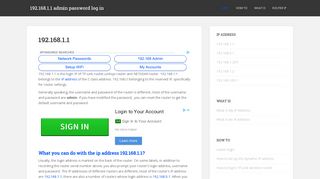 192.168.1.1 - 192.168.1.1 admin password log in