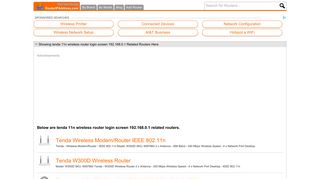 tenda 11n wireless router login screen 192.168.0.1 Routers Listed ...