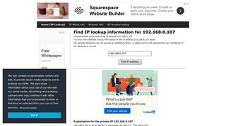 192.168.0.107 - Find IP Address - Lookup and locate an ip address