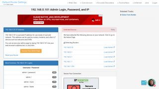 192.168.0.101 Admin Login, Password, and IP - Clean CSS
