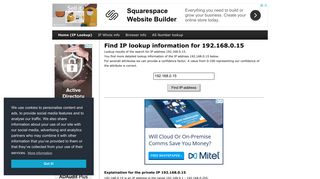 192.168.0.15 - Find IP Address - Lookup and locate an ip address