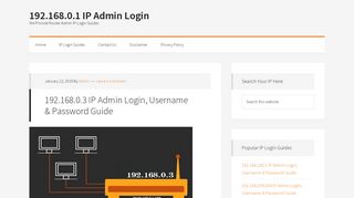 192.168.0.3 IP Admin Login, Username & Password Guide