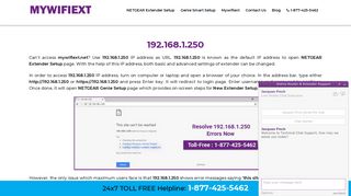 192.168.1.250 | NETGEAR Extender Setup - Mywifiext