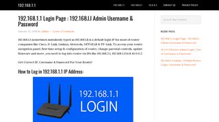 192.168.1.1 Admin Login Page - How to Setup Wireless Router