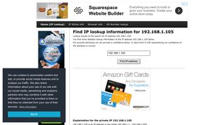 192.168.1.105 - Find IP Address - Lookup and locate an ip address