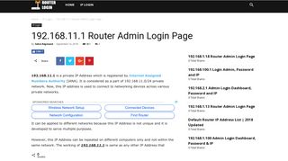 192.168.11.1 Router Admin Login Page - RouterLogin
