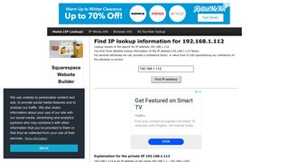 192.168.1.112 - Find IP Address - Lookup and locate an ip address