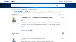 Using the 192.168.1.115 IP address I can ot get in... - Linksys ...