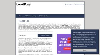 192.168.1.22 - Private Network | IP Address Information Lookup