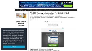 192.168.1.3 - Find IP Address - Lookup and locate an ip address