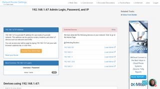 192.168.1.67 Admin Login, Password, and IP - Clean CSS