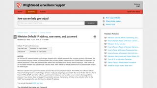 Hikvision Default IP address, user name, and password : Wrightwood ...