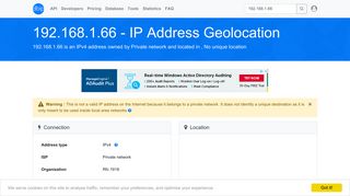 192.168.1.66 - No unique location - Private network - IP address ...