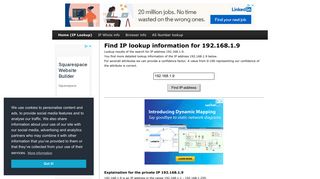 192.168.1.9 - Find IP Address - Lookup and locate an ip address